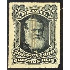 Império - Dom Pedro II - Nº42 - 200 Réis - Carimbado