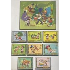 Disney - Lesotho - Y 511/18 + Bloco 16 - Ano 1982 Disney - Lesotho - Y 511/18 + Bloco 16 - Ano 1982