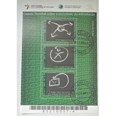 Bloco B 138 - Ano 2005 - Cupula Mundial sobre a Sociedade da Informação - CARIMBADO