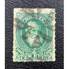 Império - Dom Pedro II Nº 27 - 100 Réis - Barba Preta - Ano 1866 - Carimbado