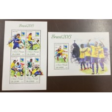 S.Tomé e Príncipe - Bloco com 2 Peças - Ano 2013 - "Futebol" - Novo