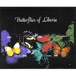 Bloco da Libéria - Borboletas da Libéria - Novo Bloco da Libéria - Borboletas da Libéria - Novo