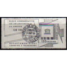 Bloco 019 - ANO 1966 - 20º Aniversário da UNESCO -  CARIMBADO