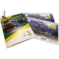 Bloco B 197 e B 198 - Emissão Especial Kit 3D com Óculos - Ano 2012 /Rio 2016 - Novo 