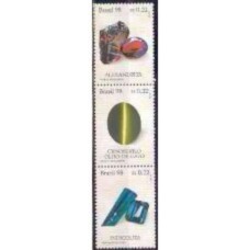 C-2069 / 2071 (conjunto) - Pedras Brasileiras Alexandrita, Crisoberilo e Indicolita Tríptico - 1998