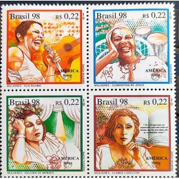 C-2072 / 2075 (conjunto) - Upaep 98 Mulheres - Elis Regina, Clementina de Jesus, Dulcina de Moraes, Clarisse Lispector - 1998