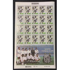 C 2376 V - Folha com Vinheta - Santos - Campeão da Libertadores - Ano 2001 - Novo