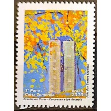 C-2960 - Brasília Sonho e Realidade Arquitetura Igreja - "Congresso e o Ipê Amarelo" - Ano 2010
