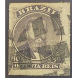 Dom Pedro II - Nº33 - 80 Réis - Carimbado Dom Pedro II - Nº33 - 80 Réis - Carimbado