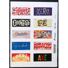 C-3947/3956 ( Bloco com 10 Selos) Palavras de Afeto /Natal - Ano 2020 - Novo