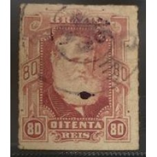 Império - Dom Pedro II - Nº40 - 80 Réis - Carimbado
