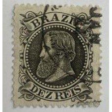 Império - Dom Pedro II - Nº51 - 10 Réis - Carimbado