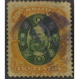 Dom Pedro II - Nº47 - 300 Réis - Carimbado