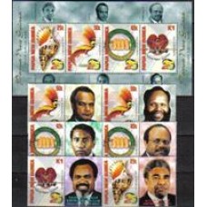 Papua-Nova Guiné - Personalidades - 6 Selos + 1 Bloco - Ano 2000