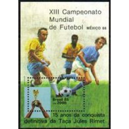 Bloco B 70 - Ano 1985 - XIII Camp. Mundial de Futebol - Novo Bloco B 70 - Ano 1985 - XIII Camp. Mundial de Futebol - Novo