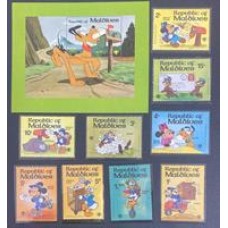 Disney - Maldivas - Y 785/93 + Bloco 59 Disney - Maldivas - Y 785/93 + Bloco 59