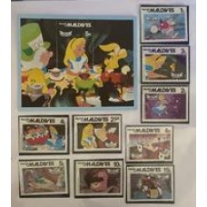 Disney - Maldivas - Y 835/43 + Bloco 70
