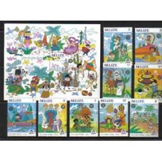 Selos Séries Completas Belize - Bloco + 9 Selos 
