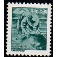 RHM 563 - Tipos e Profissões Nacionais Papel Couchê  Sem Filigrana - garimpeiro - sem carimbo    