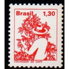 RHM 566 - Tipos e Profissões Nacionais Papel Couchê  Sem Filigrana - colhedor de café - sem carimbo    