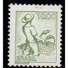 RHM 570 - Tipos e Profissões Nacionais Papel Couchê  Sem Filigrana - pescador - sem carimbo    