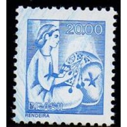 RHM 571 - Tipos e Profissões Nacionais Papel Couchê Sem Filigrana - rendeira - sem carimbo RHM 571 - Tipos e Profissões Nacionais Papel Couchê Sem Filigrana - rendeira - sem carimbo