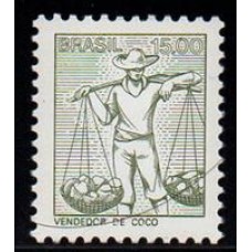 RHM 582 - Tipos e Profissões Nacionais Papel Couchê  Sem Filigrana - Fosforescente - vendedor de coco - sem carimbo    