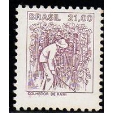 RHM 600 - Tipos e Profissões Nacionais Papel Couchê  Sem Filigrana - Fosforescente - colhedor de Rami - sem carimbo    