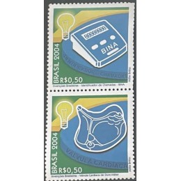 C-2583/2581 - Bina e Válvula Cardiaca - Invenções Brasileiras - Par Vertical - Ano 2004 C-2583/2581 - Bina e Válvula Cardiaca - Invenções Brasileiras - Par Vertical - Ano 2004