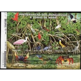 Bloco B 136 - Ano 2004 - Preservação dos Manguezais e Zonas de Maré - CARIMBADO Bloco B 136 - Ano 2004 - Preservação dos Manguezais e Zonas de Maré - CARIMBADO