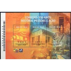 Bloco B 176 - Ano 2013 - Correios 350 Anos - Novo