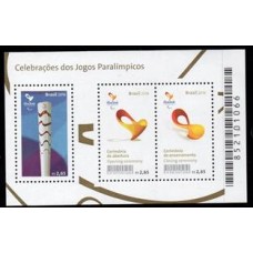 Bloco B 195 - Ano 2016 -  Celebrações dos Jogos Paralímpicos - Novo