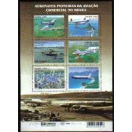 Bloco B 122 - Ano 2001 - Aeronaves Pioneiras da Aviação Comercial no Brasil - Novo Bloco B 122 - Ano 2001 - Aeronaves Pioneiras da Aviação Comercial no Brasil - Novo