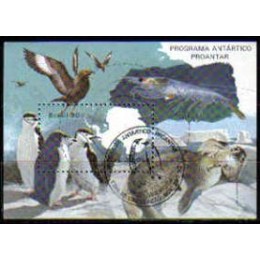 Bloco 084 - ANO 1990 - Proantar - Programa Antártico Brasileiro Fauna Antártica - CARIMBADO