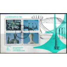 Bloco 087 - ANO 1990 - LUBRAPEX 90 - XIII º Exposição Filatélica Luso - Brasileira - CARIMBADO