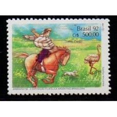C-1784  (selo do bloco) - Arbrafex 92 II Exposição Filatélica Argentino-Brasileira Porto Alegre, Costumes Gaúchos - 1992