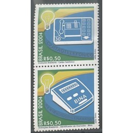 C-2582/2583 - Cartão Telefônico e Bina - Invenções Brasileiras - Par Vertical - Ano 2004