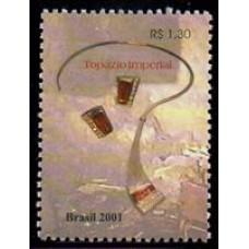 C-2432 (selo do bloco) - Riquezas Minerais - Topázio e Granada - 2001