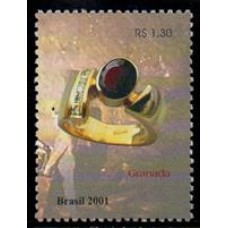 C-2433 (selo do bloco) - Riquezas Minerais - Topázio e Granada - 2001