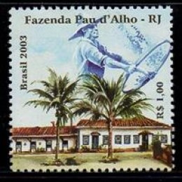 C-2510 (selo do bloco B 130) - Fazendas Históricas de Café - Fazenda Pau D'Alho e Fazenda Ponte Alta - 2003