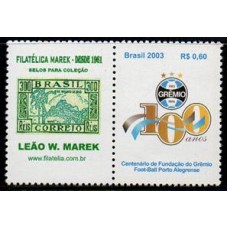 C-2542 - Selos Personalizados  Grêmio - Filatélica Marek - 2003