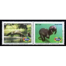 C-2764/ 2763 - Animais Amazônicos Ameaçadps de Extinção-Peixe-Boi-Ariranha-Lontra - 2008