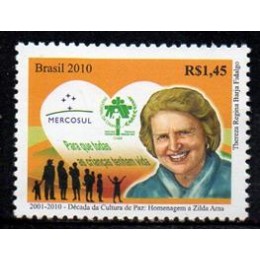 C-2953 - Emissão Mercosul 2001/2010 - Década da Cultura de Paz - Zilda Arns - 2010 C-2953 - Emissão Mercosul 2001/2010 - Década da Cultura de Paz - Zilda Arns - 2010