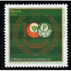 C-3376 - 100 Anos da Sociedade Esportiva Palmeiras - 1° Porte Carta Comercial - 2014