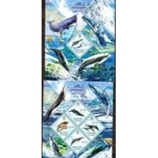 Selos Séries Completas Bloco Ilhas Salomão - Baleias  - 2 Peças 