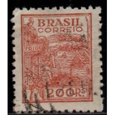 Nº 374 - Filigrana Correio Estrela Brasil "Q" letras menores - carimbado