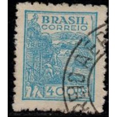 Nº 375 - Filigrana Correio Estrela Brasil "Q" letras menores - carimbado