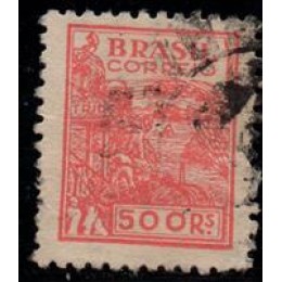 Nº 376 - Filigrana Correio Estrela Brasil Q letras menores - carimbado