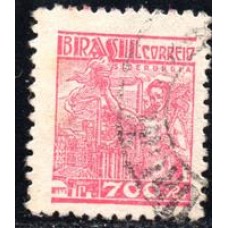 Nº 378 - Filigrana Correio Estrela Brasil "Q" letras menores - carimbado