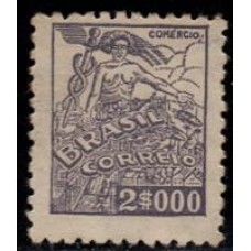 Nº 381 - Filigrana Correio Estrela Brasil "Q" letras menores - sem carimbo